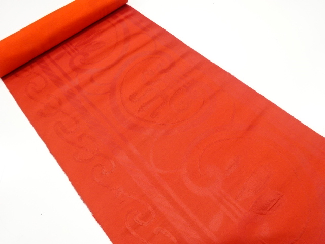 JAPANESE KIMONO / ANTIQUE BOLT FOR OBI / SILK / URUSHI / WOVEN SARASA PATTERN